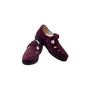 Propet Ladybug Wine Suede Mary Jane Walking Shoes W3232 Burgundy Womens 5.5 M